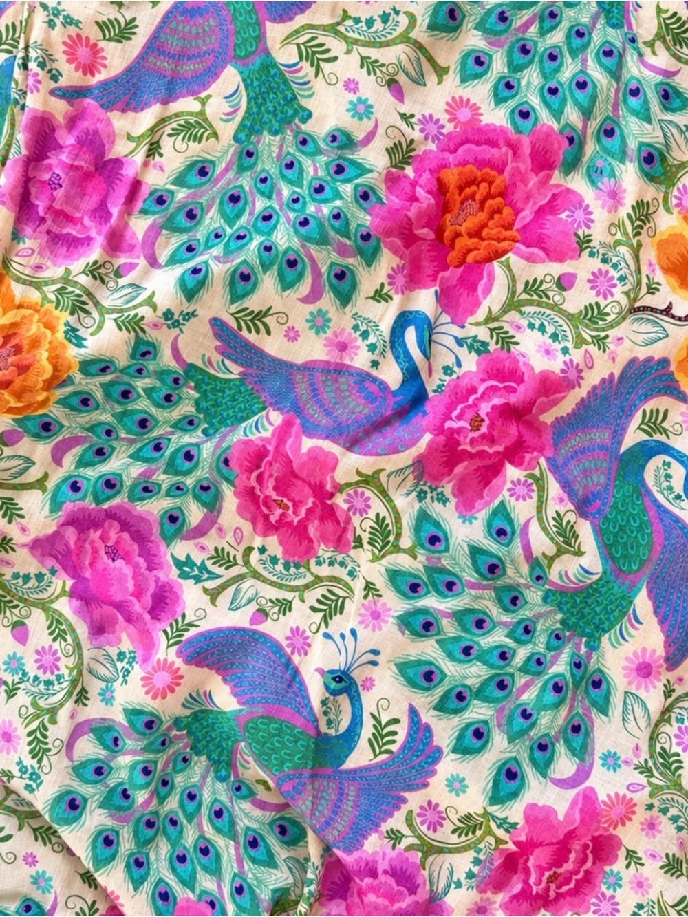 SPELL Bohème Spring Peacock Floral Crop Top Maxi Skirt Set M - Picture 5 of 5